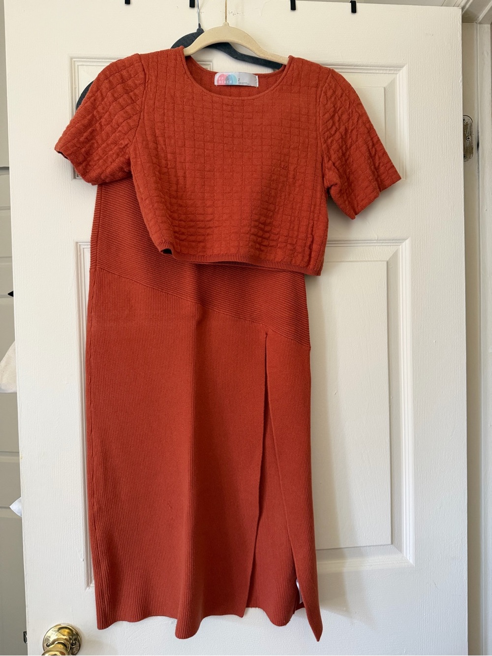 Free People Rust Knit Two-Piece Summer Set